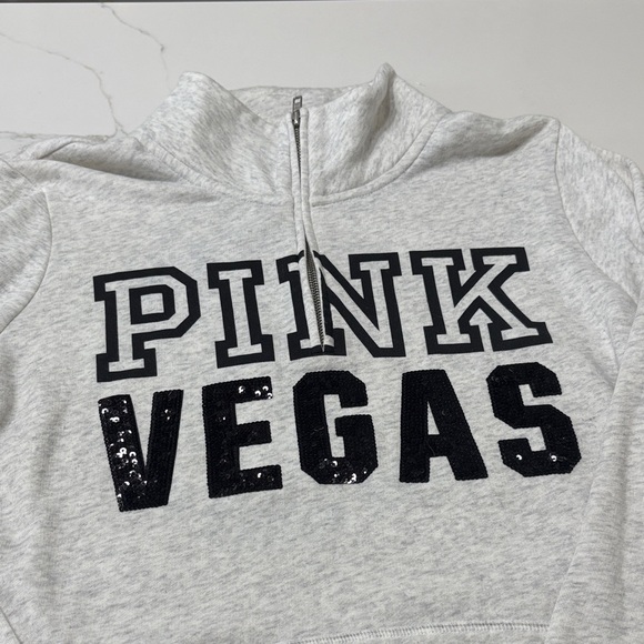 PINK Victoria's Secret Light Gray Vegas Pullover - Picture 2 of 11